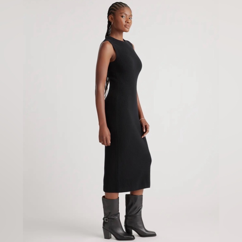 NWT! | QUINCE Mongolian Cashmere Sleeveless Midi
Sweater Dress Black Size Small - Picture 16 of 16
